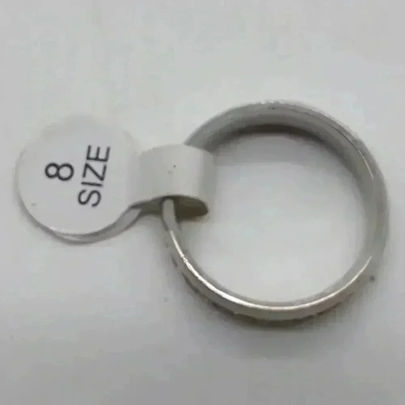 Stainless steel CZ Eternity Band ring sz 8 - Picture 2 of 3